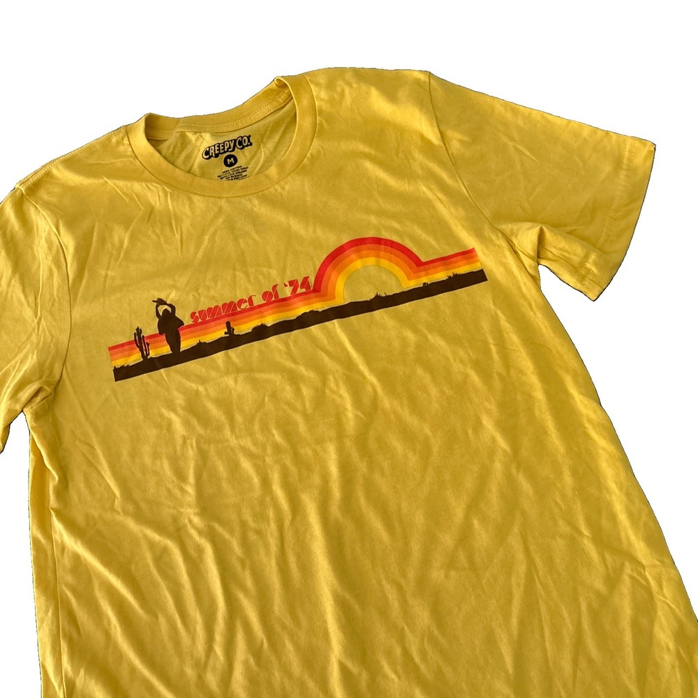 Creepy Co Texas Chainsaw Massacre Summer Of 74 T-Shirt Tee M Yellow short slv